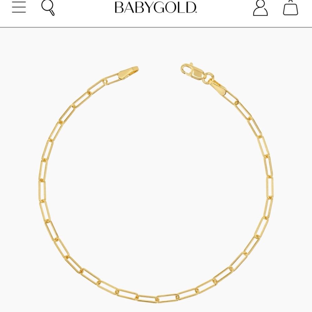 Babygold 14k Dainty Paperclip Chain Bracelet